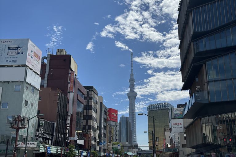 The Tokyo Skytree above a street in Tokyo, 2024.