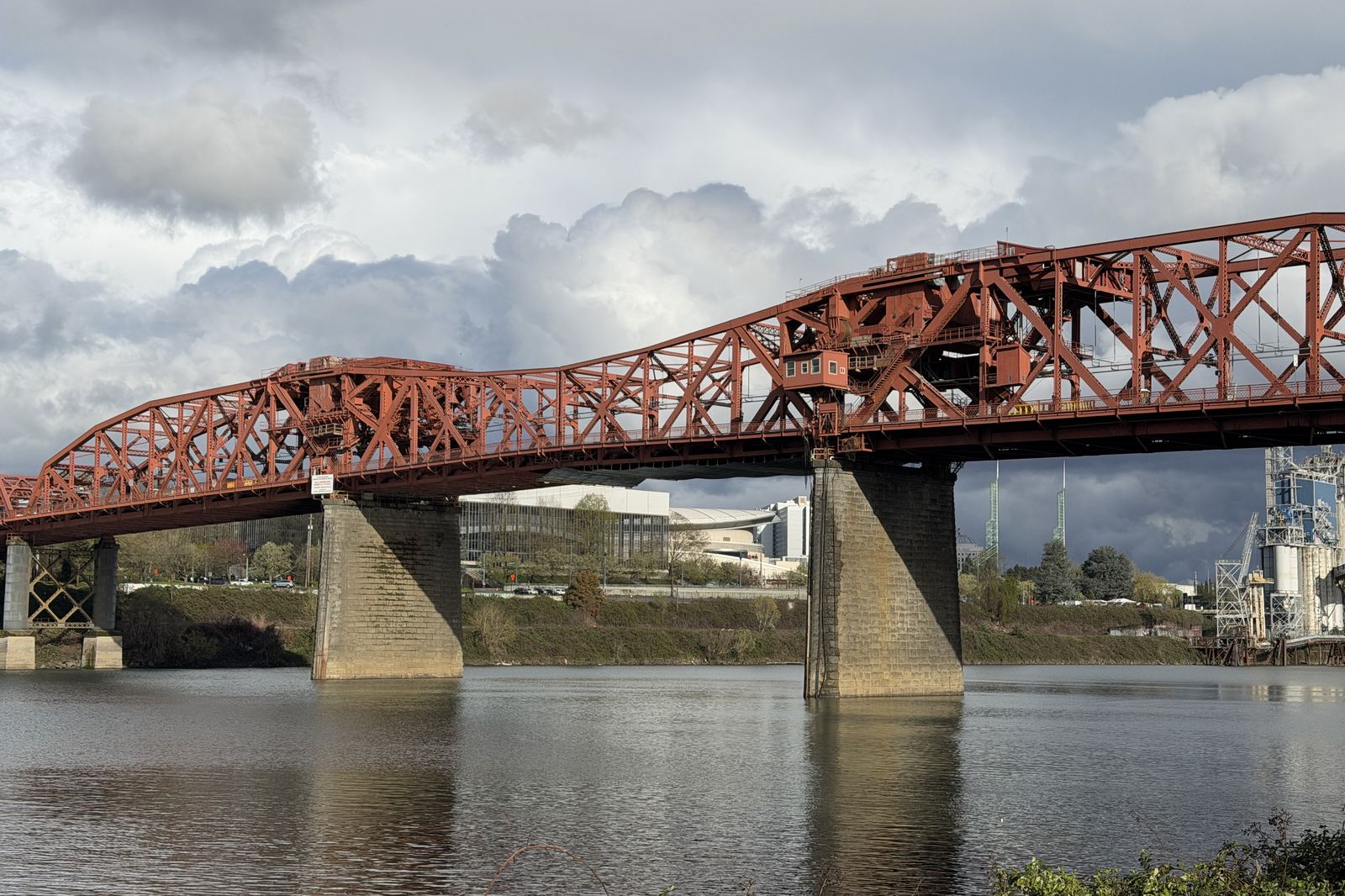 A steel bridge over the Willamette River in Portland, 2026.